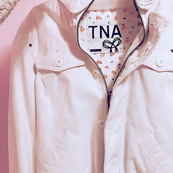WHITE TNA Hooded Canvas Jacket - Picture 1 of 5